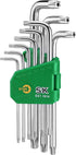 SK 9-Piece Allen Wrench Set, Star Hex Key Set, L-Shaped, Made of S2 Steel