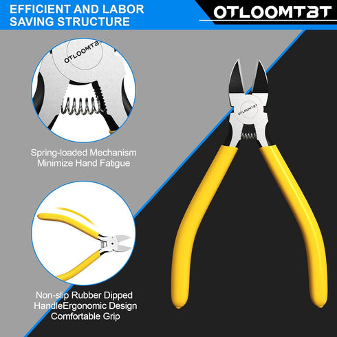 2 PCS Ultra Sharp Compact Wire Cutters 6-In and 5-In with Long Flat Nose Pliers for Crafts, Flowers, Plastics, and