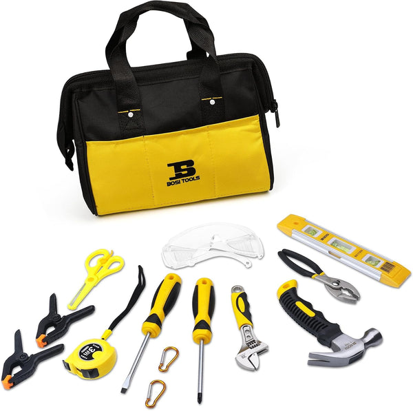 14-Piece Hand Tool Set with Storage Bag for Boys & Girls, Learning
