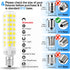 E12 Bulb 100W Dimmable, 6000K, 10W 1000 T6 E12 Bulbs 6 Pack TAIYALOO LED Candelabra Equivalent, Daylight White Lumens
