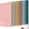 Lewtemi 6 Pack Small Left Handed Notebook 8"x5", Lefty Spiral Notebooks, 50 Sheets College Wide Ruled Paper Journal for