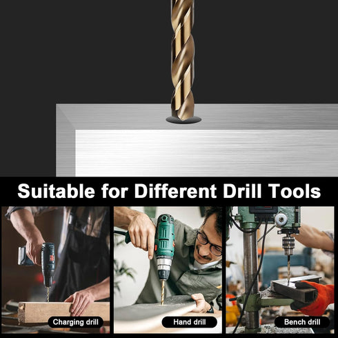 12 Pcs 5/64" Cobalt Drill Bits, M35 HSS Metal Drill Bit Set with Storage Case for Hard Metal, Stainless Steel
