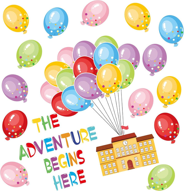 Taobary 67 Pcs Balloon Bulletin Board Decor Balloon School Cut Outs for Teacher Supplies Balloon Accents for Classroom