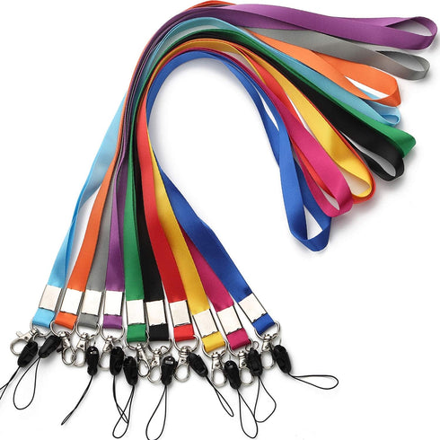 YOUOWO 10 Pcs Neck Office Lanyards for ID Badges Holder, 10 Colors for Kids ID Name Badge