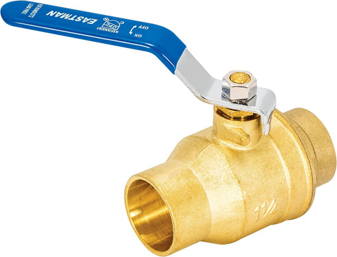Eastman Heavy Duty Full Port Brass Ball Valve, 1-1/4 in Sweat x