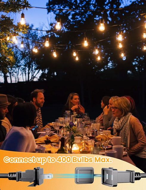 25 9pcs S14 Bulbs, 1 E26 Dimmable, IP65 Commercial 2700K Svater Outdoor Led String Lights FT, Patio Lights for Outside