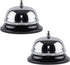 Super Z Outlet Call Bell 2-Pack - Classic Stainless Steel Service Bell for Desk, Counter, Reception, 3.35",