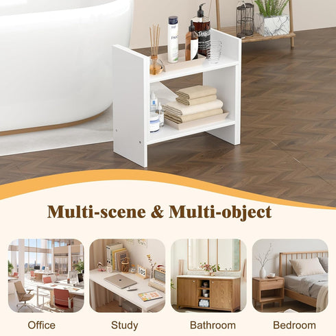 Desk Shelves Wood Desktop Orgnizer Shelf. Office Organization for Top of Desk Organizers and Accessories Bookshelf