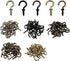 160 Pcs Small Screw Hooks, 5/8 Inch Metal Twist in Hook, Christmas Lights Patio Hanging Jewelry Hooks, 5 Colors