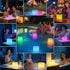 FUYO 8 inch 16 (White-8 inch) LED Light Cube with Remote Waterproof Light Up Cube Chair, RGB Colors LED Table for Kids