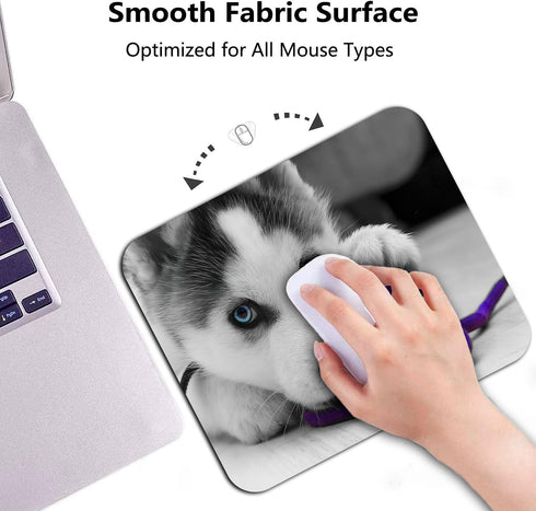 Siberian Husky Pup Playing with Purple Blue Ball Cute Large Mouse Pad Custom
