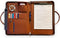 FUNTACY Premium Leather Portfolio with Handles, Slim Padfolio with Multiple Compartments for Documents, iPad, Notebook