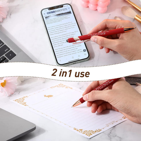 Fumete 30 Pcs Teacher Pens with Stylus Tip - Teacher Appreciation Gift Touch Pens for School Office