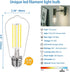 10-Pack 6W Dimmable Bulbs, Bulb 60W 800LM 5000K Bulbs LED Edison Vintage LED Light Equivalent - Daylight White Filament