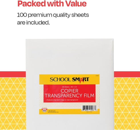 School Smart 8-1/2 11 Pack 100, 079880,Blue x in Copier Film Without Sensing Strip, of Transparency