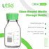 Utile Media Bottle, 3.3 Borosilicate Glass Storage Bottles with GL45 Screw Caps, 4pcs of 250ml(8.45oz) Lab Media Bottles, PP Material, Assembled Non-drip Pouring Ring, 4038.0250.4 by Utile