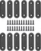 12 Pcs Straight Brace - Flat Brace 2” x 0.6” Stainless Steel Bracket for Wood, Furniture & Shelves, Matte Black