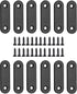 12 Pcs Straight Brace - Flat Brace 2” x 0.6” Stainless Steel Bracket for Wood, Furniture & Shelves, Matte Black