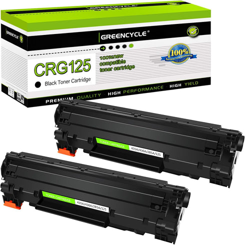 greencycle Compatible Toner Cartridge for Canon 125 CRG-125 - 2 Pack for ImageClass Printers