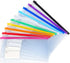 Tamaki 10 Pack Zipper Plastic Envelopes, Small A6 Size for Pencil Case, Bill Bag, 10 Color (9x4.7 Inch)