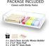Sticky Notes Holder, 2in1 Memo Pad Dispenser, Clear Desk Supplies Organizer for Office, Home, School (DP013)