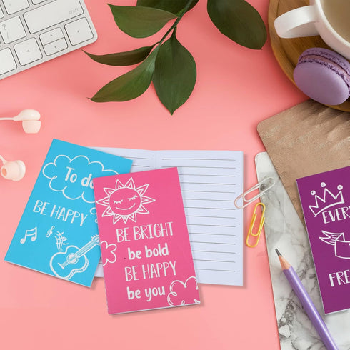 Zonon 24 Pcs Mini Colorful Notebooks, Funny Motivational Journals, Inspirational Notepads, Small Pocket Notebook for