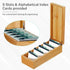 MaxGear Business Card Holder, 2.2 x 3.5 inches, Bamboo Index Cards Organizer Box with 5 Divider Boards for 600 Cards
