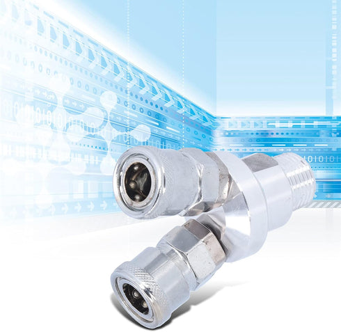 Garosa C-type Quick Connector Air Splitter, Two Way Pneumatic Fittings for Construction Machinery