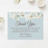 5.5x4.25 White Floral Cherry Blossom Sympathy Thank You Cards, Funeral Thank You Cards, Personalized Bereavement Notes
