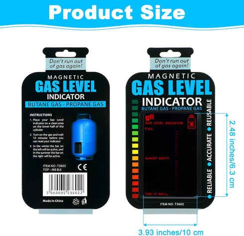 YBEATY 2 Pcs Magnetic Gas Level Indicator Reusable Propane Tank Gauge Fuel Level Indicators Sticker Tank Gauge