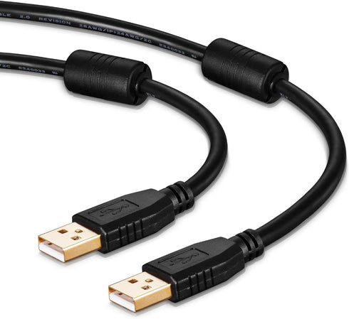 40Ft, (12M/40Ft) Tan QY USB A to A Male Cable Double End USB Cord with Gold-Plated Connector for Hard Drive Enclosures