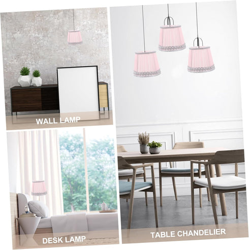 Angoily Fabric Lampshade, Small Lamp Shades For Floor Lamps, European Lamp Shade, Chiffon Pleated Lampshade, Clip-on