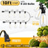 SEVSONSNZZ 10FT ST38 Bulbs, Outdoor String Lights - Waterproof LED Patio Lights Shatterproof Edison Connectable Hanging