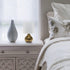 Simple Designs LT2073-GDW Mini Hammered Texture Gold Drip Table Lamp with White Shade