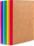 feela 8 Pack Composition Notebooks, Kraft Cover, Lined Blank College Ruled Journals with Rainbow Spines, 60 Pages, A5
