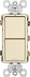 Pass & Seymour Legrand radiant RCD33LACC6 15 Amp Combination 2-in-1 Decorator Rocker Light Switch, Two