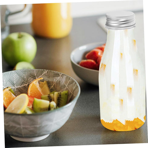 350ml Packing 10pcs Reusable Beverage Bottles Lidded Juice and Yogurt Containers for Homemade Drinks