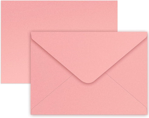 YINUOYOUJIA 50 PCS 5 x 7 Pearl Pink A7 Envelopes, V Flap Invitation Envelopes, Perfect for Weddings, Birthdays,
