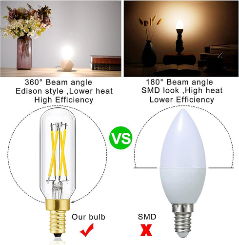 E12 Bulb 4W E12 Bulb 40 4000K AC120V 500LM Dimmable T6 T6.5 B11 Bulb Pack 6 Leools led Equivalent Candelabra Watt