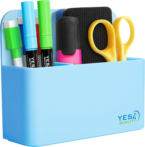 YES4QUALITY Magnetic Pen Holder with Strong Magnetic Back & 2 Compartments, Dry