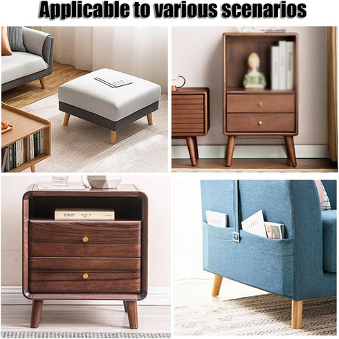 YAVVAY 12cm/15cm Walnut,12cm) Wooden Conical Furniture Legs with Mounting Plate Screws and Anti-Slip Mats, Solid Wood