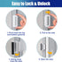 800lbs Door Reinforcement Lock Withstands of Force - Silver Extra Proof Door Lock for Kids Safety Drilling Required