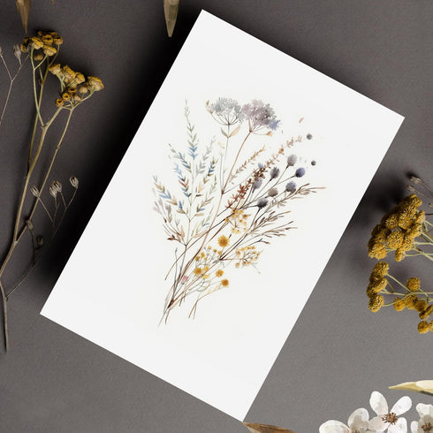 WEIZHEN 20-Pack 4x6 Watercolor Wildflowers Blank Greeting Cards with Envelopes - Blank Cards for Personalized Messages