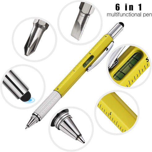 Zonon 32 Pcs Gift Pen for Men with 40 Pen Refills, 6 in 1 Multi Tech Tool Pen, Christmas Gifts for Screwdriver Pen