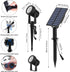 9.8ft IP65 T-SUNUS RGB Solar Spot Lights Outdoor, Color Changing Landscape Light with Separated Panel Cable Waterproof