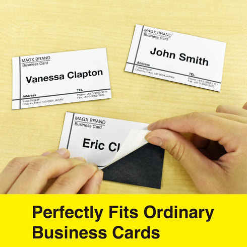 MagX Magnetic Business Card with Adhesive Backing, 50-pack Self Adhesive Magnets, 3.5 x 2 Inch