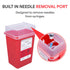 Alcedo 1 Quart Sharps Container for Home Use and Professional (5-Pack), Biohazard Needle and Syringe Disposal, Portable