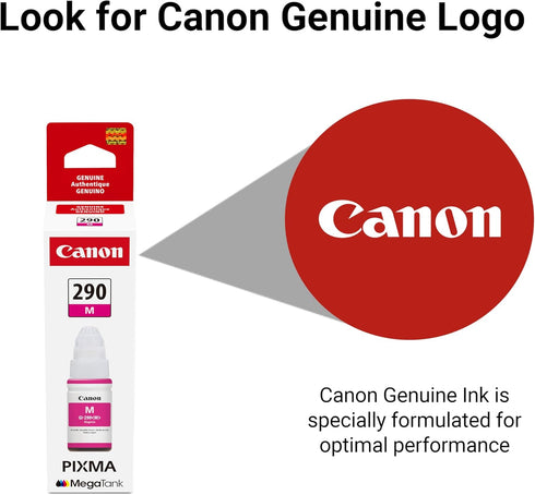 Canon GI-290 G4200, G3200, G2200, G1200, G4210 Genuine Magenta Ink Tank, Compatible with Megatank and Printers