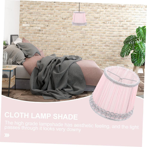 Angoily Fabric Lampshade, Small Lamp Shades For Floor Lamps, European Lamp Shade, Chiffon Pleated Lampshade, Clip-on