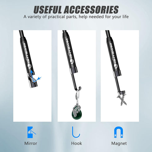 Lightswim 1920P 8 (16.5 FT/5M) Endoscope Snake Inspection Camera, Type C Borescope, Scope Camera with LED Lights